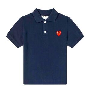 Comme des Garcons PLAY Junior Boys NAVY Polo Shirt - Size Small